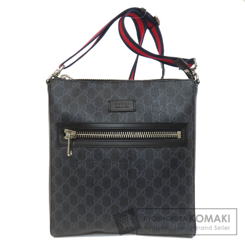 Gucci GG Supreme Messenger Bag black leather